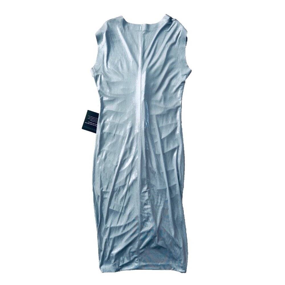 Norma Kamali Ruched Shirred Dress Misty Blue ( M/38 ) - Picture 6 of 6